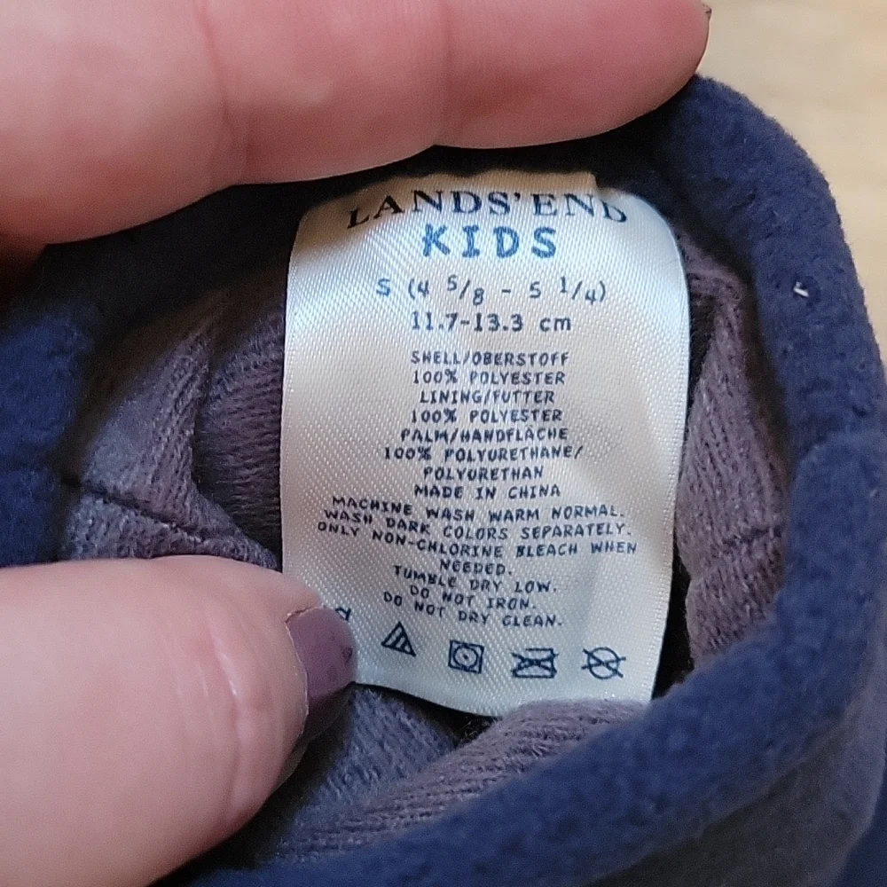 Lands end blue fleece gloves small